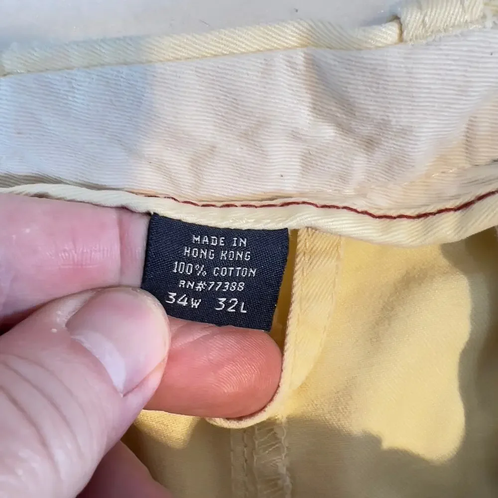 J. Crew Pale Yellow Men’s Chinos